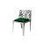 Reflection Chair Laser Cut Silver - Emerald Green Velvet