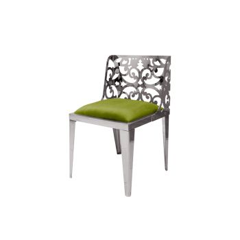 Reflection Chair Laser Cut Silver - Moss Velvet