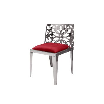 Reflection Chair Laser Cut Silver - Red Velvet