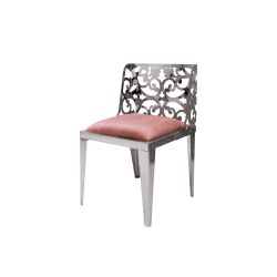 Reflection Chair Laser Cut Silver - Rose Gold Velvet