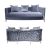 Reflection Giraffe Sofa SIlver - Dusty Blue Velvet