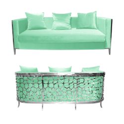 Reflection Giraffe Sofa SIlver - Mint Velvet