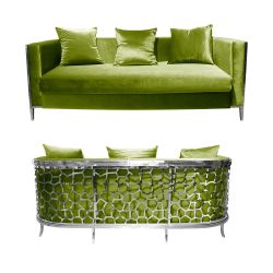 Reflection Giraffe Sofa SIlver - Moss Velvet
