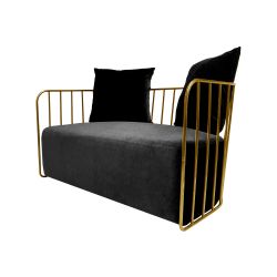 Reflection Accent Loveseat Bars Gold - Black Velvet