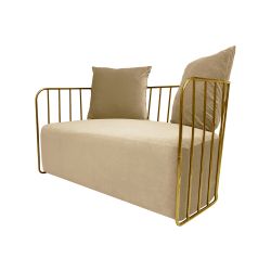 Reflection Accent Loveseat Bars Gold - Champagne Velvet