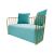 Reflection Accent Loveseat Bars Gold - Tiffany Blue Velvet