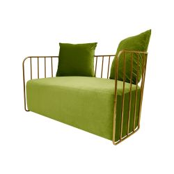 Reflection Accent Loveseat Bars Gold - Moss Velvet