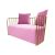 Reflection Accent Loveseat Bars Gold - Light Pink Velvet