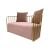 Reflection Accent Loveseat Bars Gold - Rose Gold Velvet