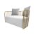 Reflection Accent Loveseat Bars Gold - White Velvet