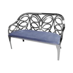 Reflection Loveseat Butterfly Silver - Dusty Blue Velvet