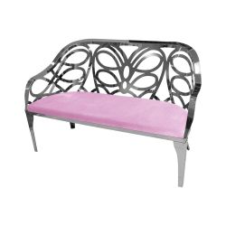 Reflection Loveseat Butterfly Silver - Light Pink Velvet