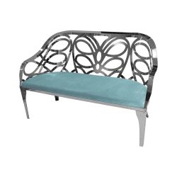 Reflection Loveseat Butterfly Silver - Tiffany Blue Velvet