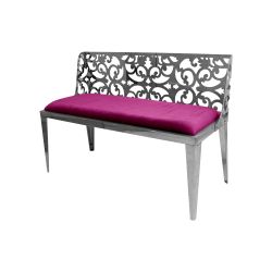 Reflection Loveseat Laser Cut Silver - Magenta Velvet