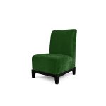 Armless velvet chair in emerald green, luxury modern lounge seating for events.