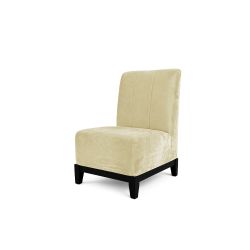 Velvet Chair Armless Ivory