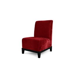 Velvet Chair Armless Red