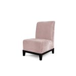 Armless velvet chair in rose gold, luxe modern lounge seating for upscale events.