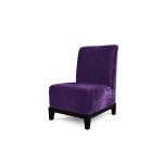 Armless velvet chair in eggplant purple, bold modern lounge seating for events.