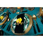 Acrylic dinner fork with black handle and matte gold head, set of 10