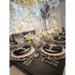 Acrylic salad fork with clear handle and silver head, set of 10