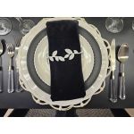 Acrylic salad fork with clear handle and silver head, set of 10