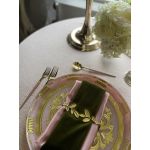 Gold dinner fork with rose gold handle, modern flatware for weddings, receptions, and upscale event table settings.