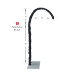 Chandelier hanger and coupler stand with black fabric cover, curved top support for hanging décor and lighting.