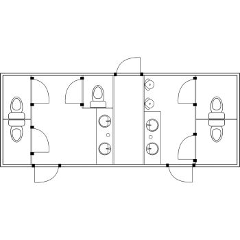 Luxury Portable Restroom (19' L x 7'5" W x8'3"H)
