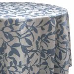 Blue textured event tablecloth with subtle woven pattern for weddings, corporate dinners, and upscale table décor