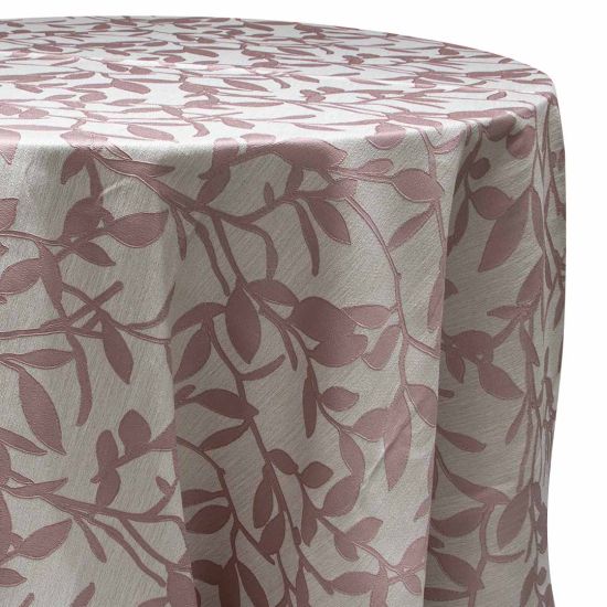Dusty Rose textured event tablecloth with subtle woven pattern for weddings, showers, and elegant table décor