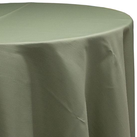 Petite France neutral light round tablecloth with smooth linen drape for elegant wedding and event table décor rental
