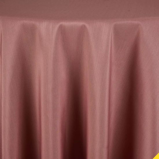 Petite France Tuscany warm terracotta rust round tablecloth with smooth linen drape for elegant wedding and event table décor rental