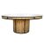 Bamboo Dining Table Black 72” Round Wood White Top