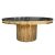 Bamboo Dining Table Gold 72” Round Wood Black Top