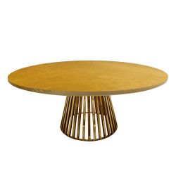 Bohemian Dining Table Plus 72" Round Gold