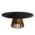 Bohemian Dining Table 72" Round Black (Gold Base)