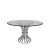Lilou Reflection Dining Table Silver Top Glass Round 48"