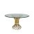 Lilou Reflection Dining Table Gold Top Glass Round 48"