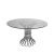 Lilou Reflection Dining Table Silver Top Glass Round 60"