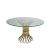 Lilou Reflection Dining Table Gold Top Glass Round 60"