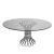 Lilou Reflection Dining Table Silver Top Glass Round 72"