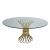 Lilou Reflection Dining Table Gold Top Glass Round 72"