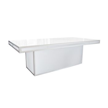Modern Line Dining Table Rectangular White 48"x96" White Top