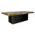 Stella Dining Table Gold 48"x96" Rectangular Insert Black - Top Dusty Blue
