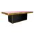 Stella Dining Table Gold 48"x96" Rectangular Insert Black - Top Light Pink