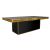 Stella Dining Table Gold 48"x96" Rectangular Insert Black - Top Silver