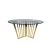 Rosaline Reflection Dining Table Gold Top Glass Round 48"