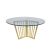 Rosaline Reflection Dining Table Gold Top Glass Round 60"
