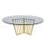 Rosaline Reflection Dining Table Gold Top Glass Round 72"